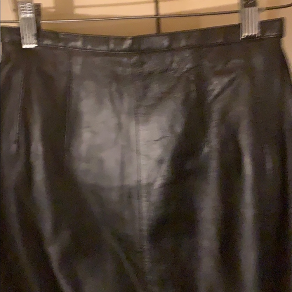 Black leather skirt